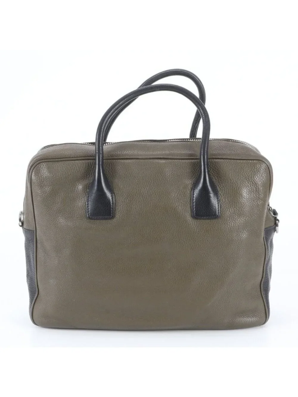 Prada White Tagged Leather Business Document Briefcase Tote Bag A4 Black